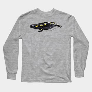 Spotted salamander art with scientific name Long Sleeve T-Shirt